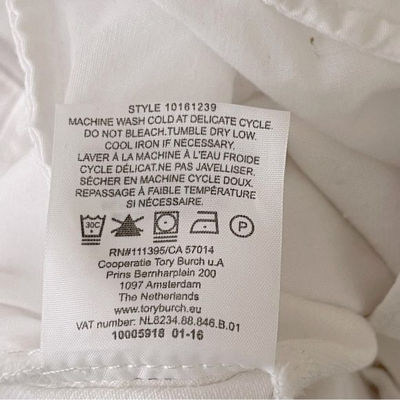 Tory Burch Slim Mid Rise Jean in white old money logo preppy - Picture 9 of 11